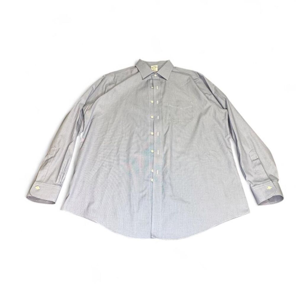 Brooks-brothers Men's Blue and Grey Shirt
